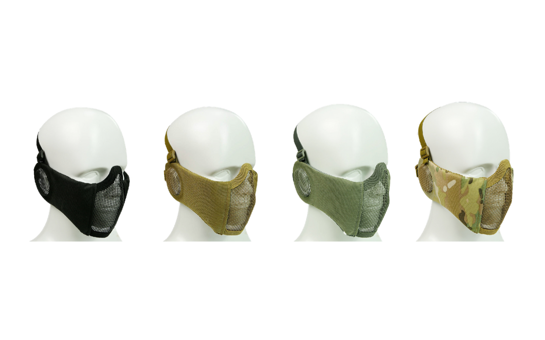 airsoft protection gear Bravo Airsoft Tactical Gear: V4 Strike Metal Mesh Face Mask with Ear P — Echo1 USA